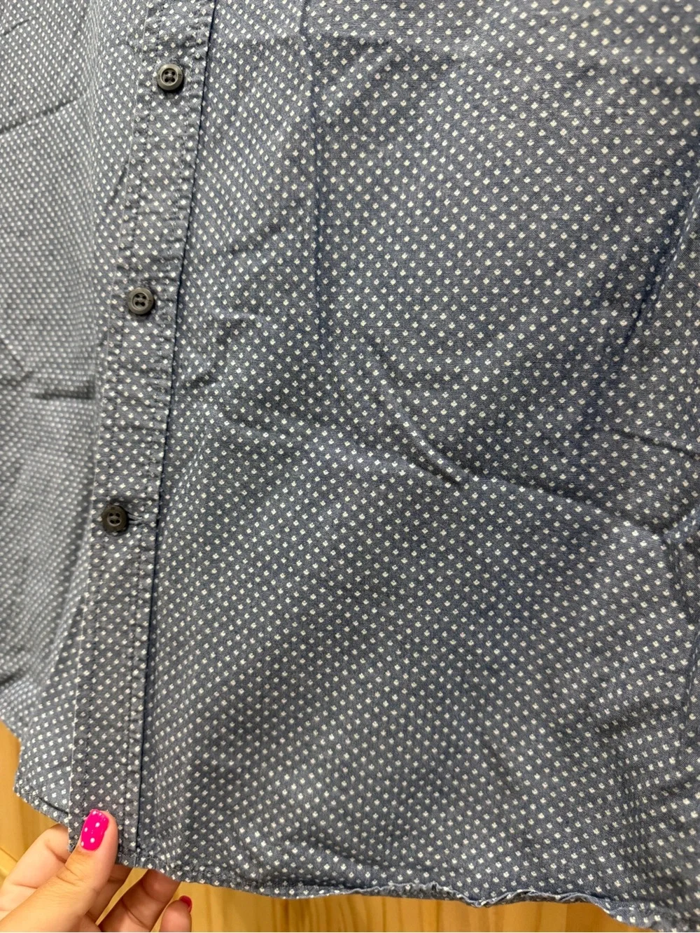 Banana Republic Classic Short-Sleeve Dot-Print Shirt - Blue